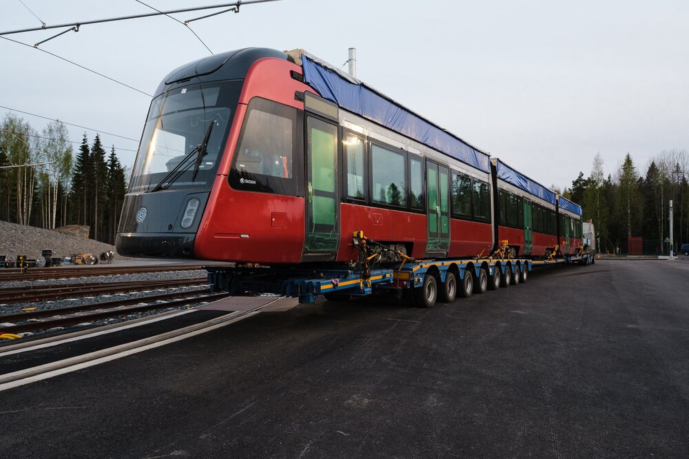 První tramvaj pro Tampere z finské Škodovky. (foto: Škoda Transtech)