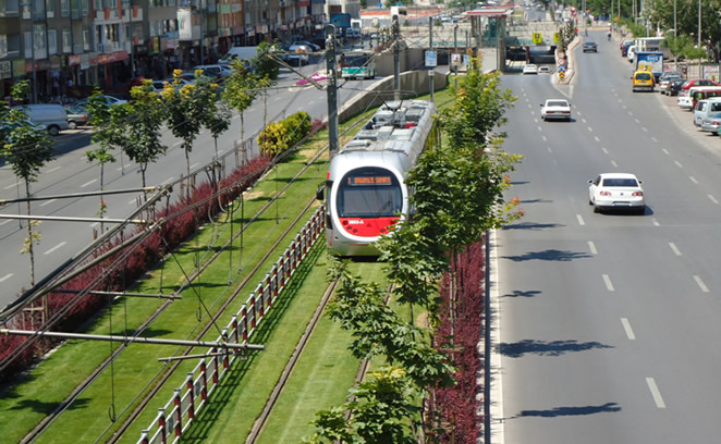 Vizualizace tramvajové tratě v Diyarbakiru. (zdroj: www.demiryol.net)