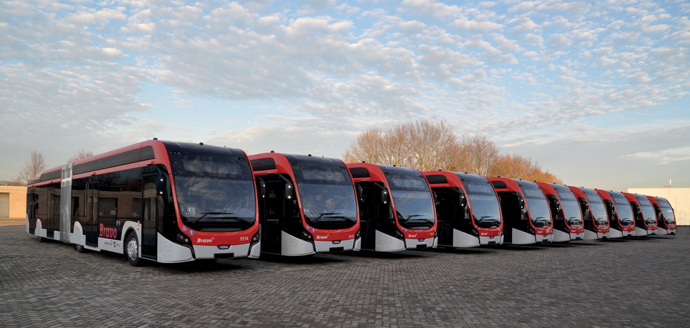 Část flotily nových elektrobusů VDL Citas SLFA Electric pro dopravce Hermes. (foto: VDL Bus & Coach)