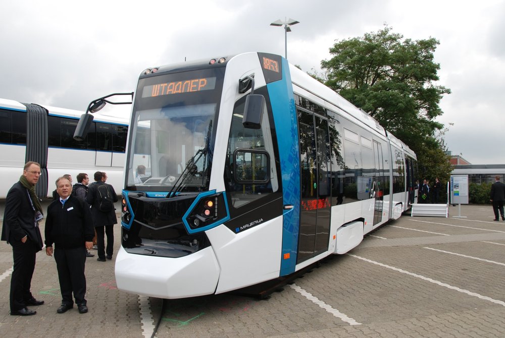 Metelica v Berlíně na veletrhu InnoTrans 2014. Lze očekávat, že tramvaje pro Ostravu budou od tohoto provedení odlišné. (foto: Libor Hinčica) 