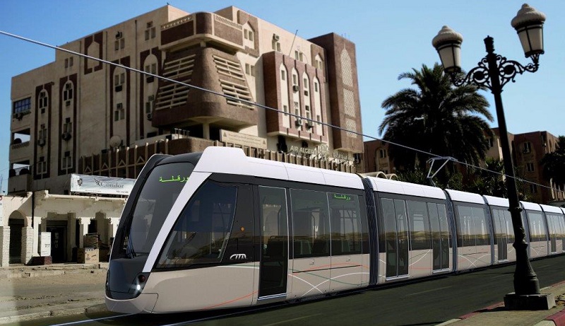 Vizualizace tramvaje Citadis v ulicích města Ouargla v Alžísku. (zdroj: Alstom) 