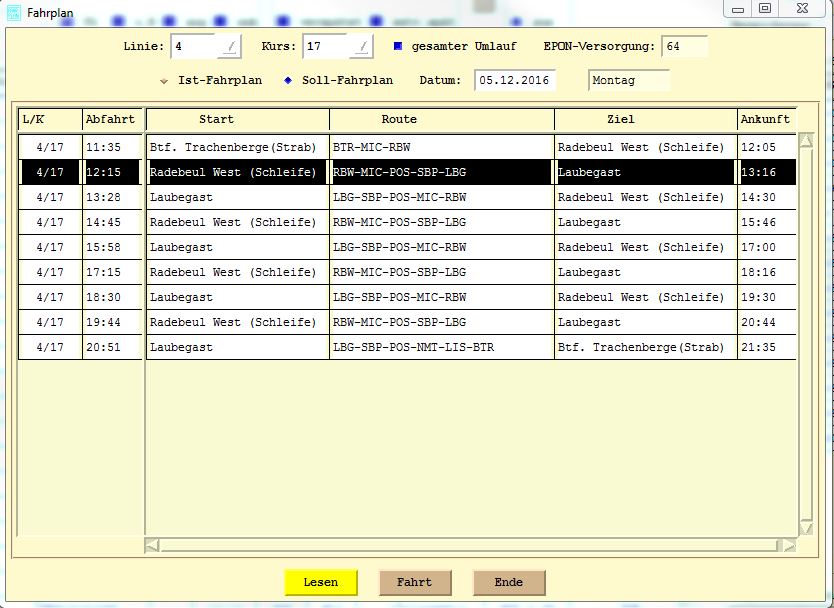 Linka 4, kurz 17, pracovní dny. (zdroj: DVB AG)