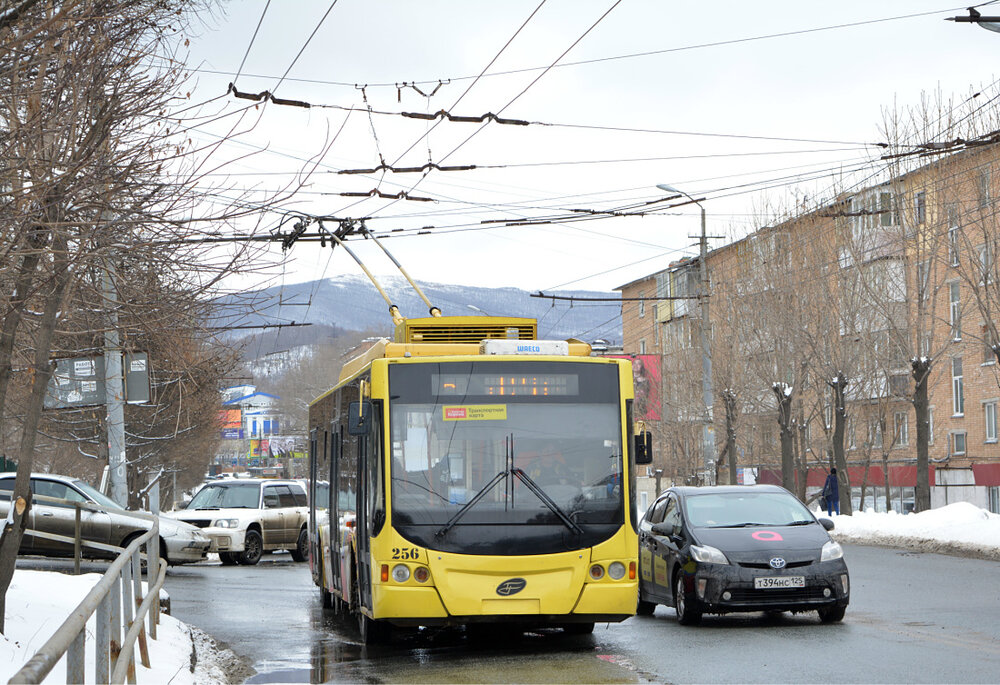 Trolejbus ev. č. 256 na snímku ze dne 11. 3. 2020.