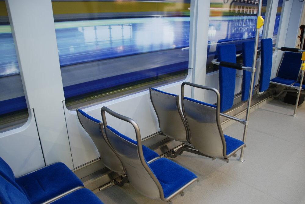 Pohled do makety interiéru vozu Tramino pro Lipsko na veletrhu InnoTrans. (foto: Libor Hinčica)