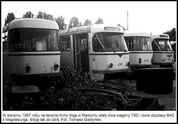 Československé tramvaje T4D a B4D v Radomi původem z Magdeburgu. (zdroj: FB Tramwaje v Radomiu)