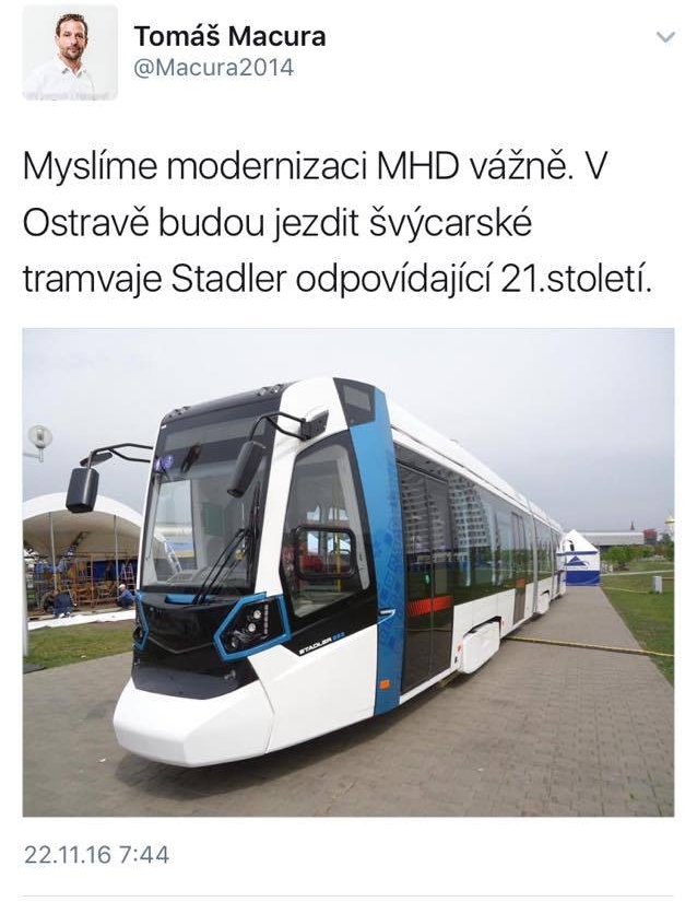 Zprávu ráno na svém twitterovém účtu zveřejnil přimátor Ostravy.