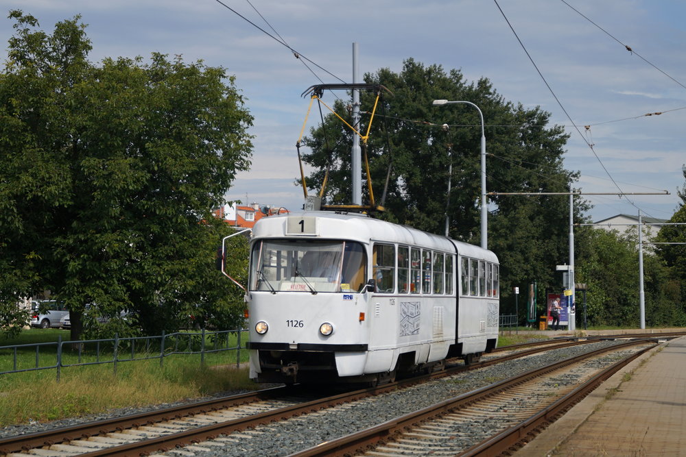 Poslední cedulová tramvaj K2YU ev. č. 1126 při své poslední symbolické jízdě. (foto: Jakub Svoboda)