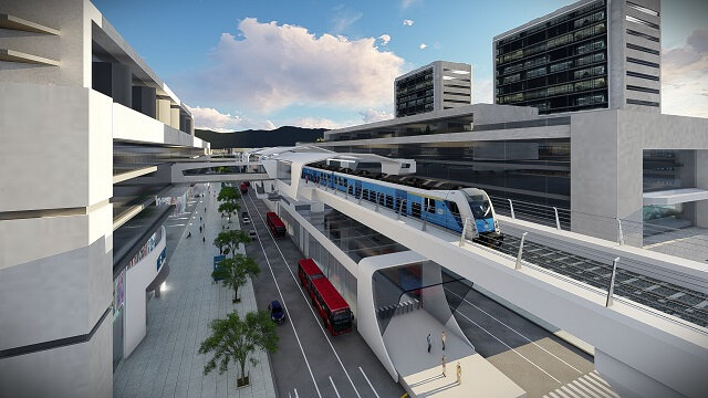 Další vizualizace. Metro má přinést zlepšení veřejného prostoru v místech, kterým bude procházet. Denně by mělo převážet okolo milionu cestujících. (foto: Alcaldía de Bogotá)
