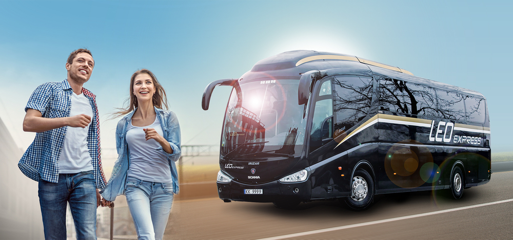 Scania Irizar na propagačním snímku provozovatele. (foto: LEO Express)