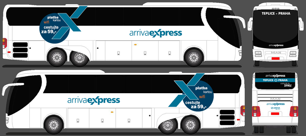 Na lince Praha - Teplice budou sloužit autobusy MAN. (zdroj: Arriva)
