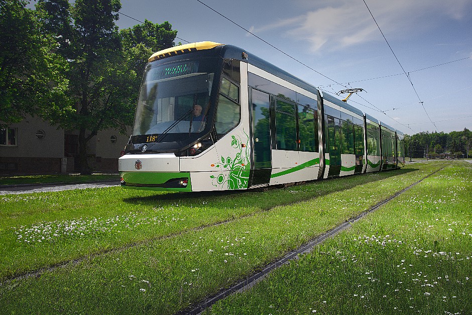 Vůz Škoda 26 T ForCity Classic během zkoušek v Plzni. (foto: Škoda Transportation)