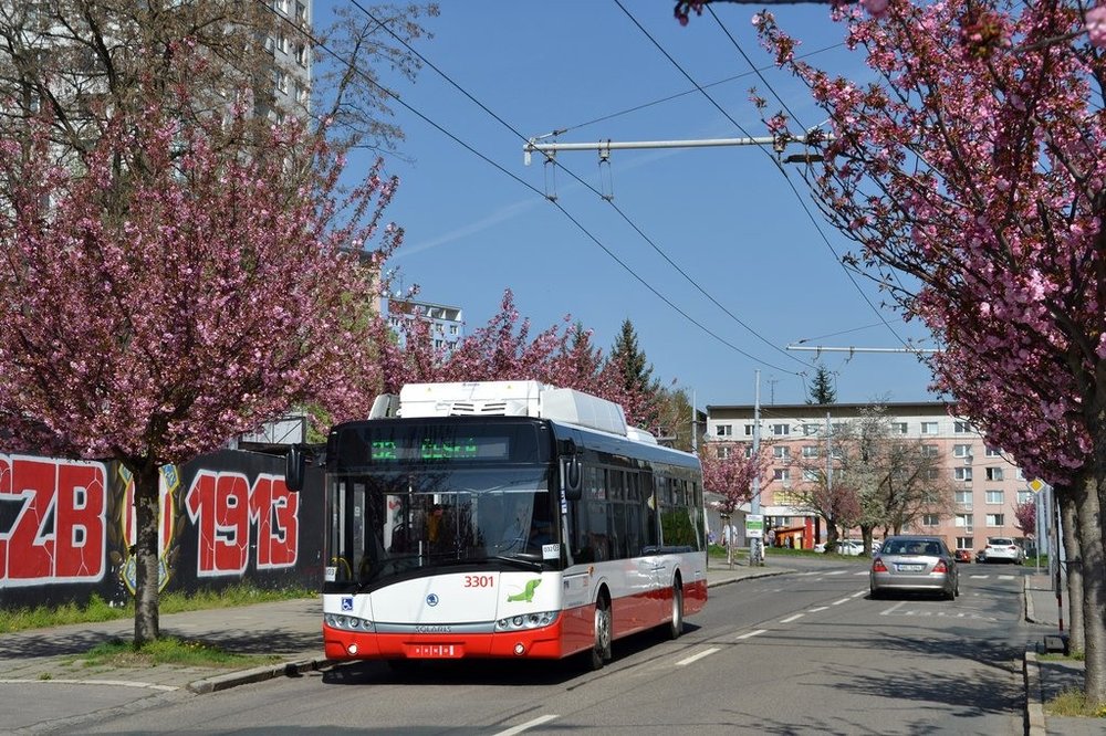 V současné době v Brně slouží 10 parciálních trolejbusů Škoda 26 Tr. (foto: Jiří Černý)