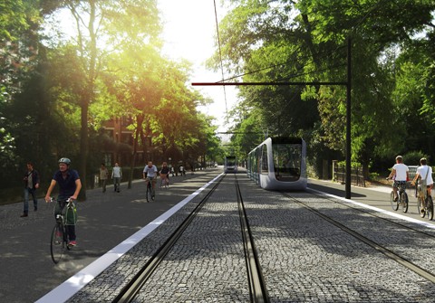 Vizualizace tramvajové tratě ve městě Lund. (zdroj: www.lund.se)