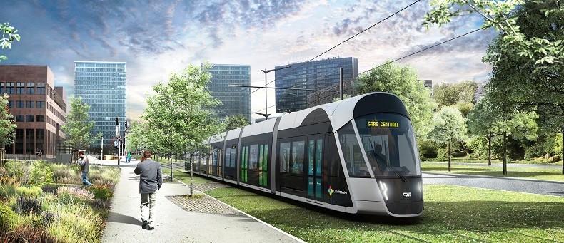 Moderní tramvajové dopravy se Lucemburk dočká v roce 2017. Kompletně má být 16,2 km dlouhá trať dokončená do roku 2021. (zdroj: LUXTRAM)