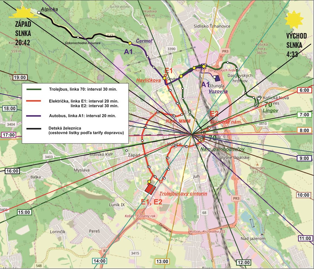 Mapa násvitů jako pomůcka pro fotografy. Ve větším rozlišení ji naleznete pod tímto odkazem.