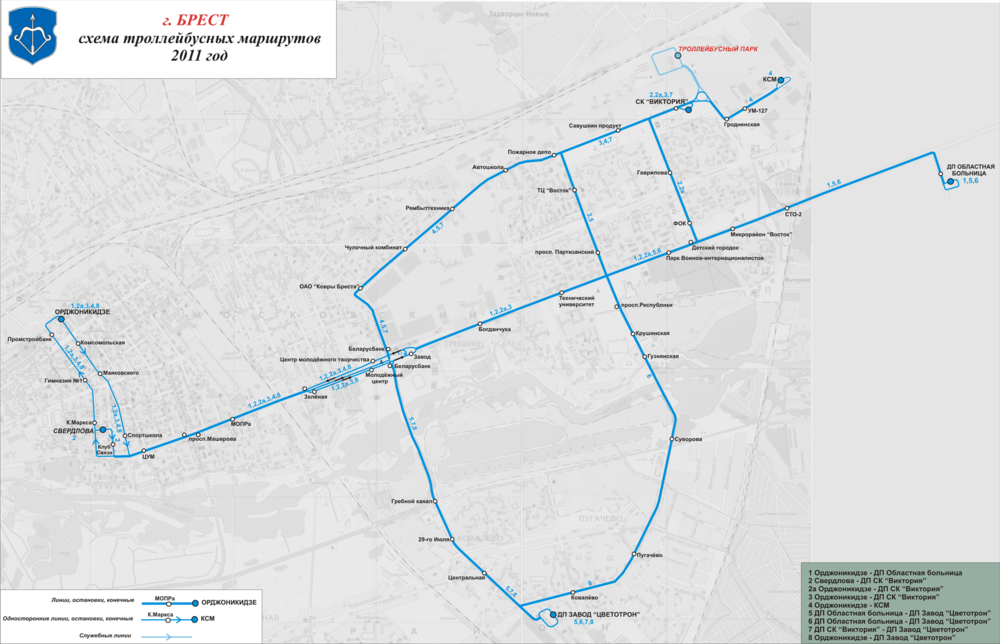 Plánek z roku 2011, tehdy ještě bez nezatrolejovaného “ocásku” na jihu města. Aktuálnější schéma je zde. (autor: Vladimir Fišman)