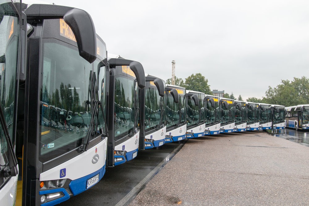 Flotila nových autobusů Urbino 18 pro MPK Kraków. (foto: Solaris Bus & Coach)