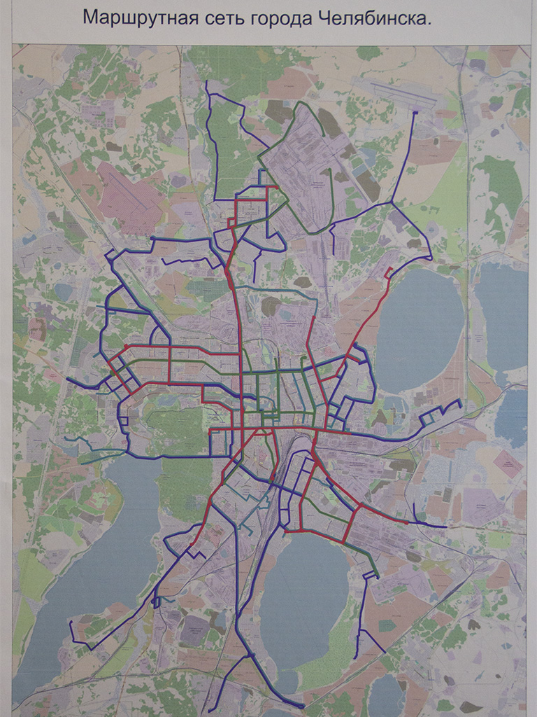 Síť linek MHD v Čeljabinsku na konci loňského roku. (zdroj: město Čeljabinsk; repro: 74.ru)