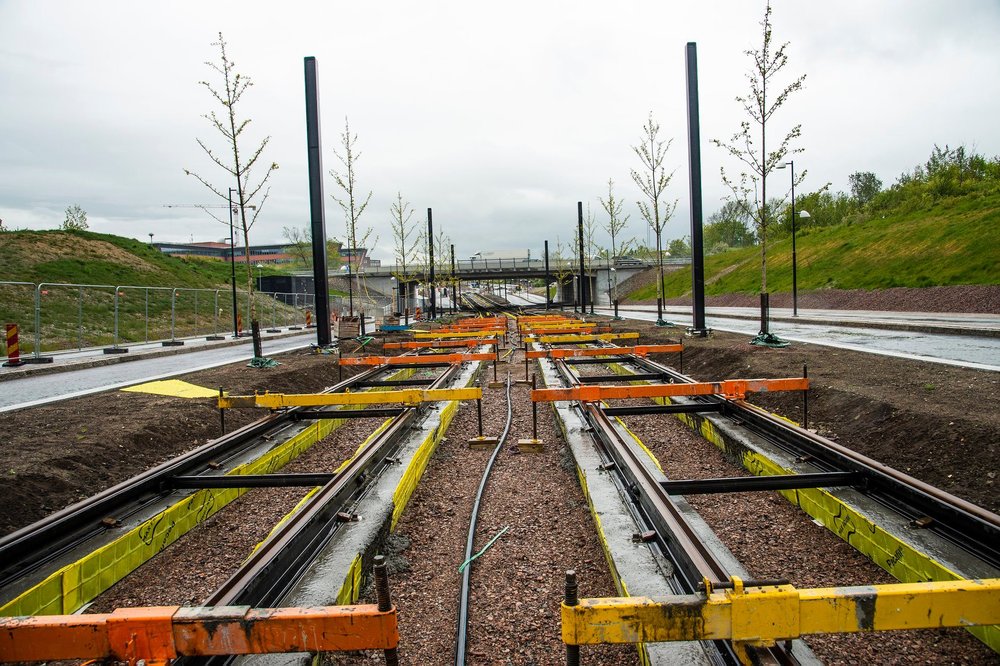 Zhruba uprostřed nové trati. (foto: Lunds Kommun/Spårväg Lund C - ESS)