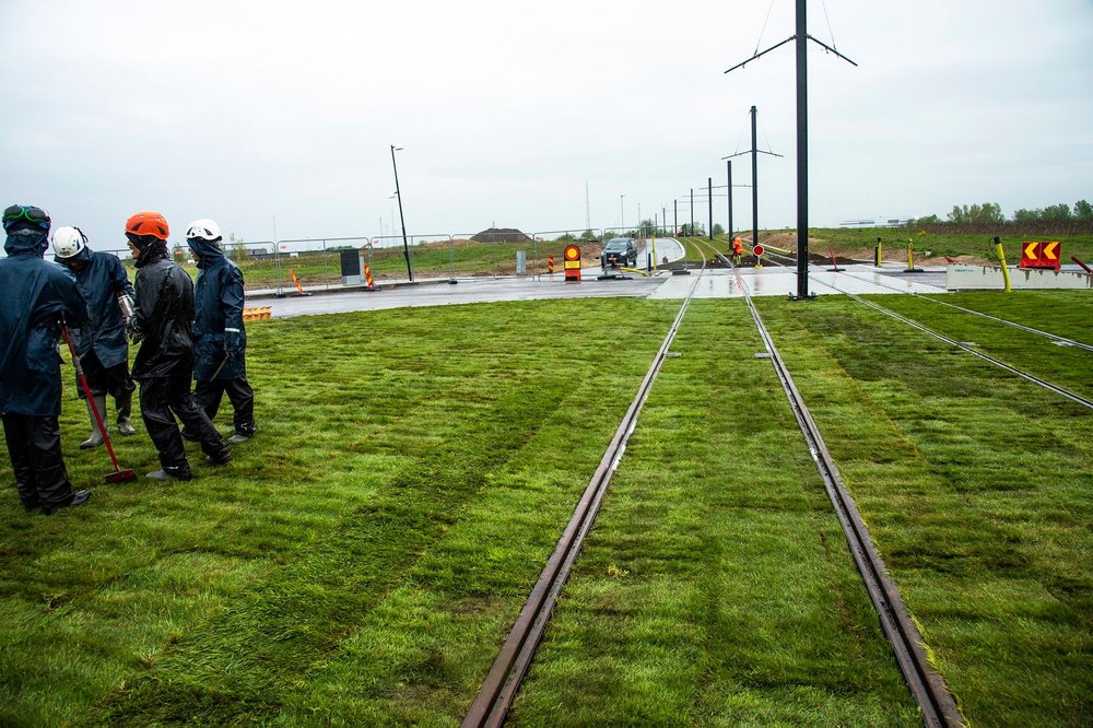 Snímky jsou z poloviny května. (foto: 4x Lunds Kommun/Spårväg Lund C - ESS)