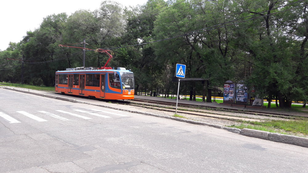 Tramvaj typu 71-623-02 ev. č. 119 vyrobená roku 2011. 