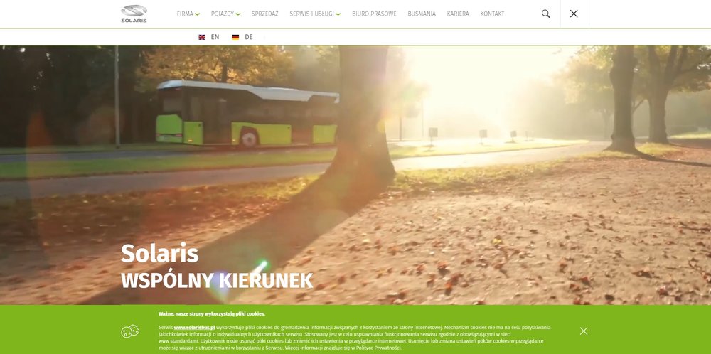 Nové webové stránky společnosti Solaris Bus & Coach. 