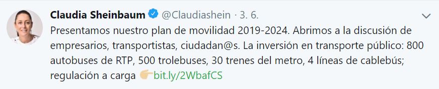 Originál prohlášení primátorky. Zdroj: Twitter