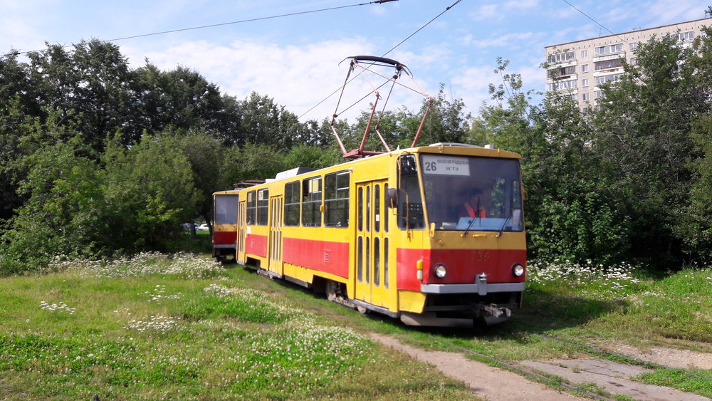 Tramvaj na konečné Volgogradskaja dne  1. 8. 2017.