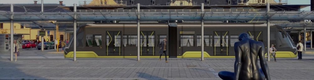 Ostravská firma uvádí, že je její tramvaj možné vyhotovit v tří-, pěti-, nebo sedmidveřové verzi. Na svém webu se ovšem pochlubila i tímto sympatickým dvoučlánkovým “vajíčkem”, které ale není modelem C-05. (vizualizace: TRAM FOR ENVI s.r.o.)