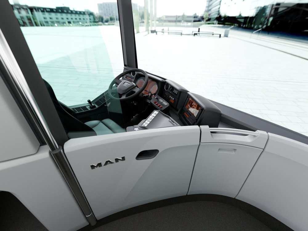 Pohled na stanoviště řidiče nového vozu MAN Lion's City. (foto: MAN Truck & Bus)