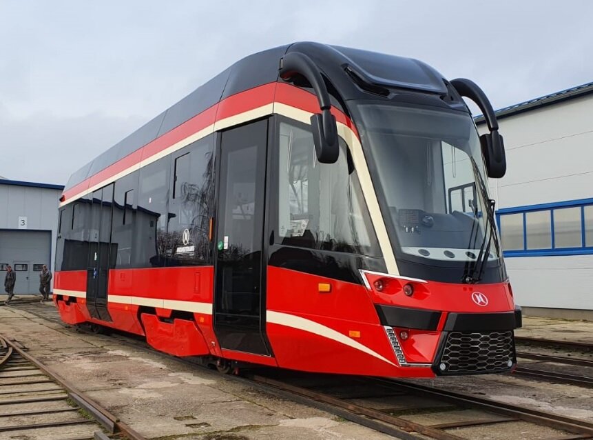 Pohled na novou tramvaj z rodiny Moderus Alfa s prvky z vozů Gamma. (foto: Tramwaje Śląskie)