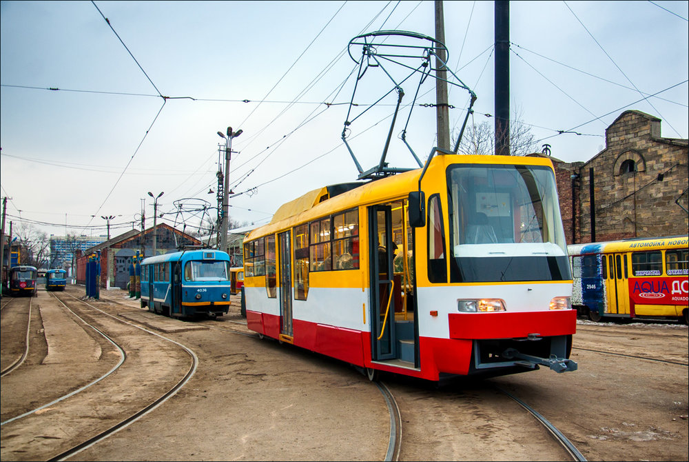 Vůz T3 KVP Od v oděské tramvajové vozovně. (foto: Aleksandra Ignat'jeva)