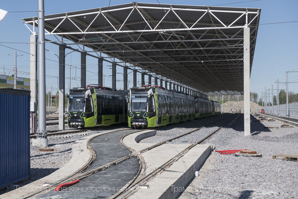 Areál vozovny v druhé polovině května 2019.