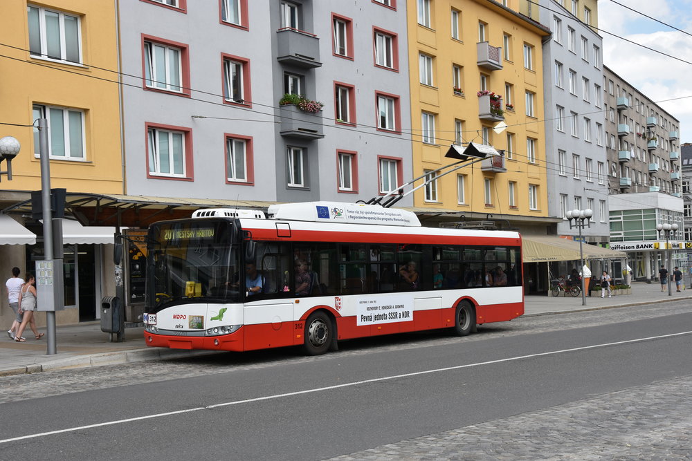 Trolejbus Škoda 26 Tr ev. č. 312 s nápisem