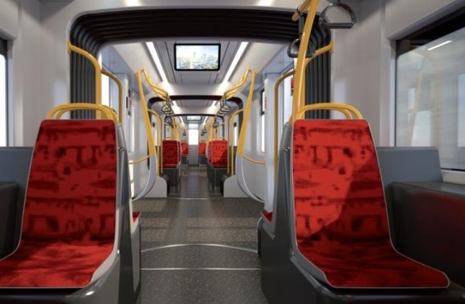 Pohled do interiéru nové tramvaje pro Varšavu. (foto: Hyundai Rotem)