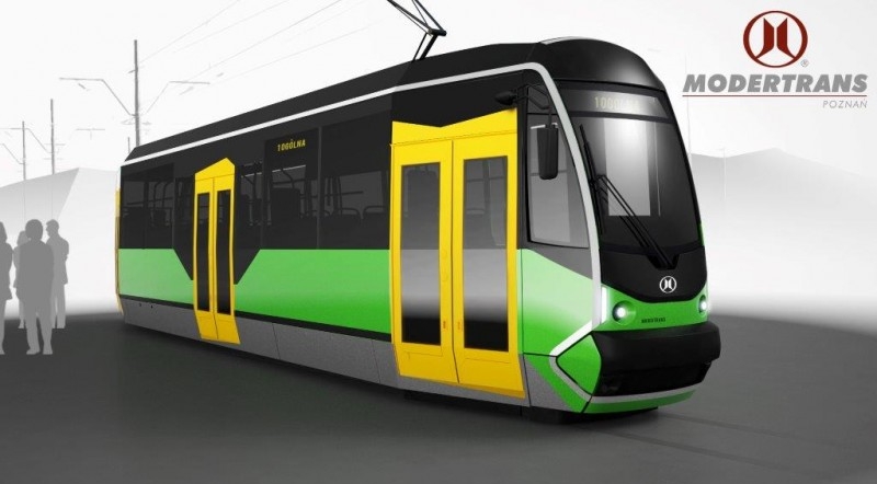 Už dříve bylo představeno designové řešení částečně nízkopodlažních vozů pro Elbląg, jež budou vycházet z modelu Moderus Alfa. (foto: Modertrans)