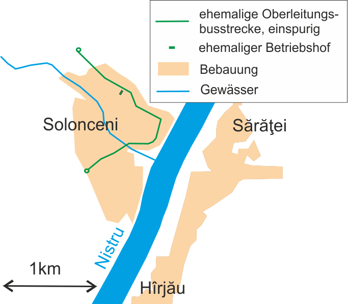 Plán tamní trati i s bývalou měnírnou (není zcela přesný, např. měnírna byla na opačné straně, viz níže). (zdroj: Wikipedia.org)