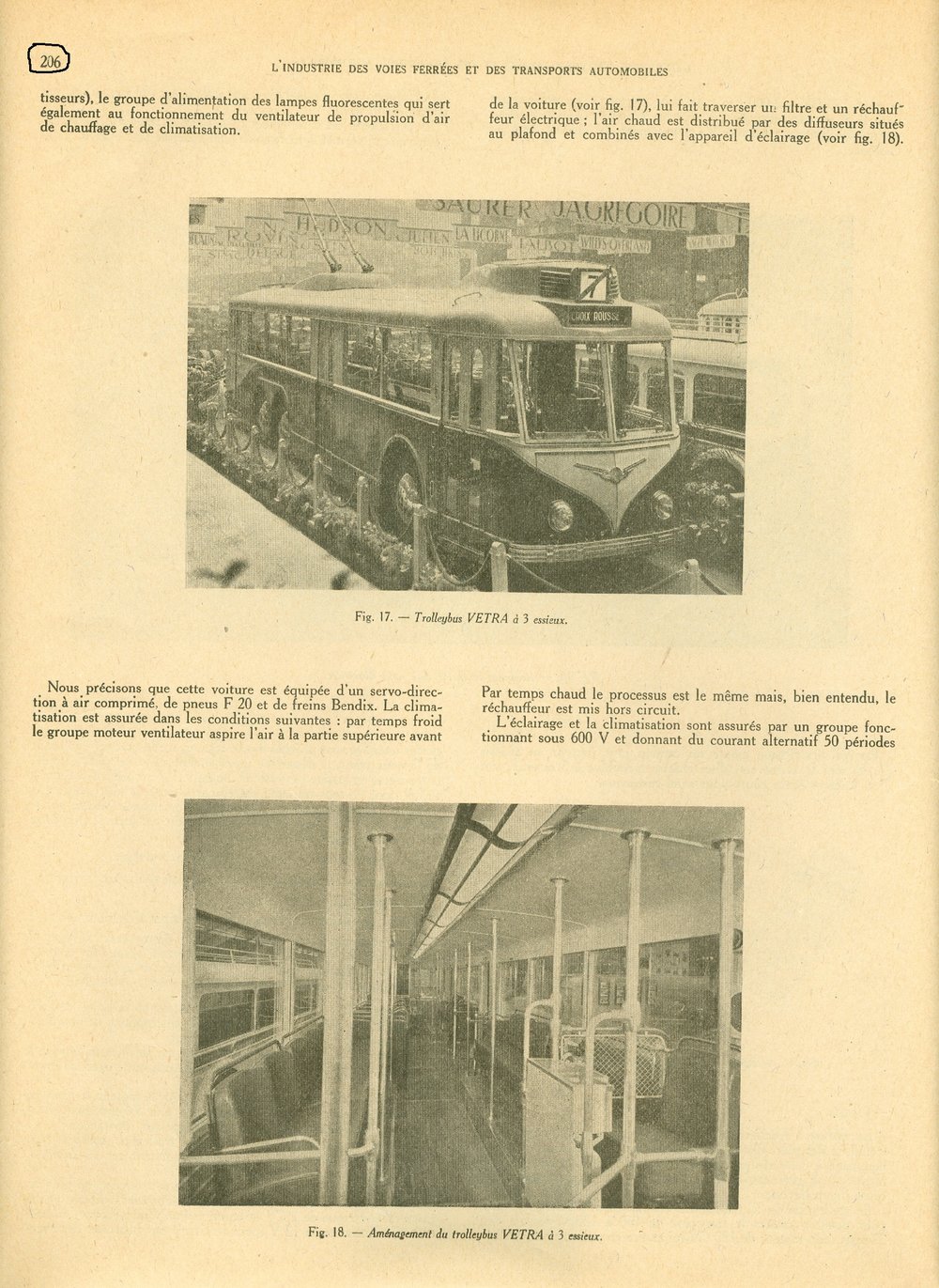 Časopis &nbsp;Union des Voies Ferrées et des Transports Automobiles  přinesl v jednom ze svých vydání z roku 1947 informaci o Pařížském autosalonu konaném onoho roku a na ní proběhlé prezentaci nového typu trolejbusu VA3, který se však dočkal sériové výroby až v 50. letech. (zdroj: sbírka Jeana Capoliniho)