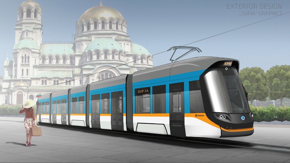 Předběžná vizualizace tramvaje Škoda ForCity Sofie se ukázala nakonec až příliš předběžná. Škodovku v létě 2018 z tendru v Bulharsku vyloučili. (foto: Škoda Transportation)