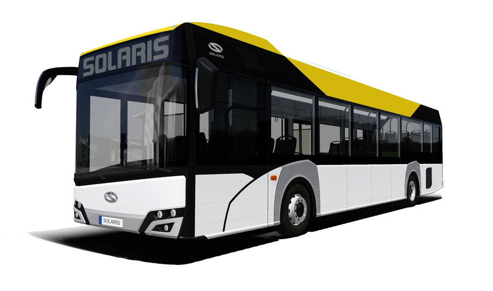 Solaris Urbino 12 LE lite hybrid na propagační vizualizaci výrobce. (zdroj: Solaris Bus & Coach)