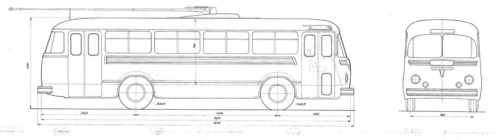 Návrh trolejbusu od Karosy z roku 1950. (zdroj: archiv Iveco Czech Republic)