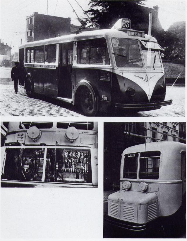 Pařížský trolejbus typu CS 60 a jeho pomocný pohonný agregát. Nad předním kolem u kabiny řidiče byla světelná signalizace, která se spouštěla ve chvíli, kdy se vozidlo přibližovalo ke chodníku. (foto: RATP / sbírka Henriho Domengieho a sbírka Pascala Béjuiho)