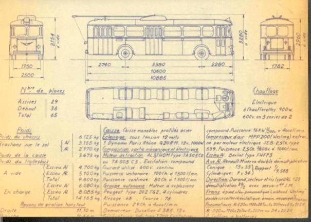 Originální plán vozu typu VBF. (zdroj: Standard 216 – Histo Bus Grenoblois)