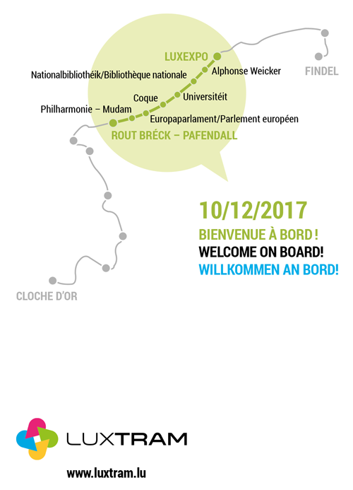 Současný průběh trasy LUXTRAM. (zdroj: LUXTRAM)