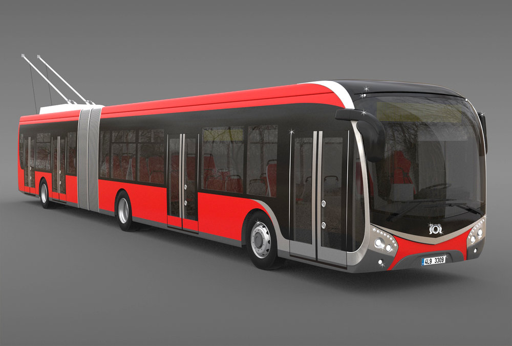 Vizualizace trolejbusu SOR na bázi nové řady NS. (zdroj: SOR)