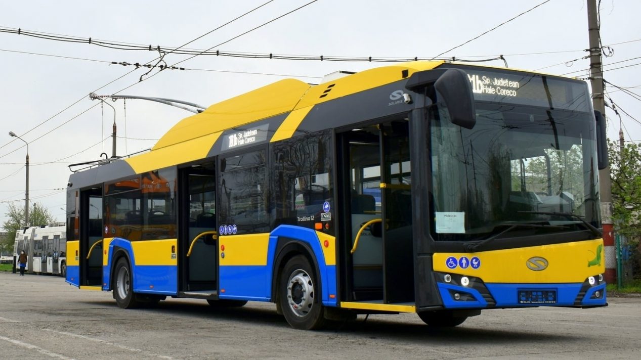 První z dodaných vozů Solaris Trollino do Ploiești. (zdroj: TransPloiesti)