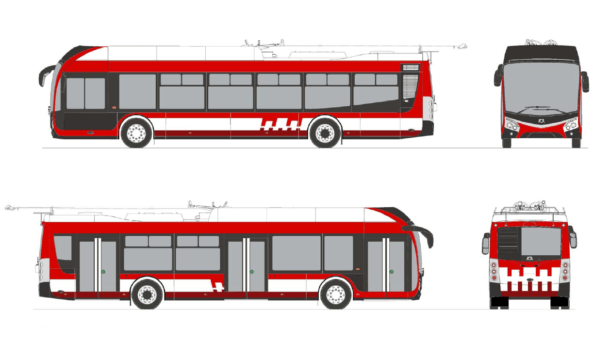 Trolejbus SOR TNS 12 v barvách prešovského DP. (zdroj: SOR Libchavy)