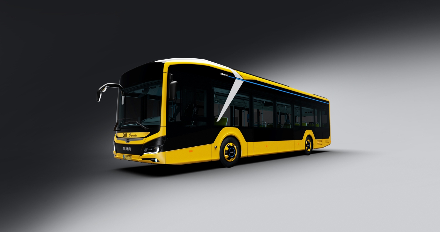 Vizualizace elektrobusů MAN Lion’s City 12 E pro VIKINGBUS. Elektrobusy z polských Starachowic jsou již v Kodani provozovány, přičemž jejich výrazné černé plochy se staly předmětem kritiky místního koordinátora veřejné dopravy (Movia), kterému se nelíbí, že se z vozidel vytrácí výrazná žlutá barva definovaná standardy kvality. Ještě větší problém představují stížnosti slabozrakých. Jejich zástupci uvedli, že černé plochy na čele jsou tak velké, že slabozrací cestující nemají ani možnost rozeznat, že se k nim blíží autobus. (zdroj: MAN Truck & Bus)