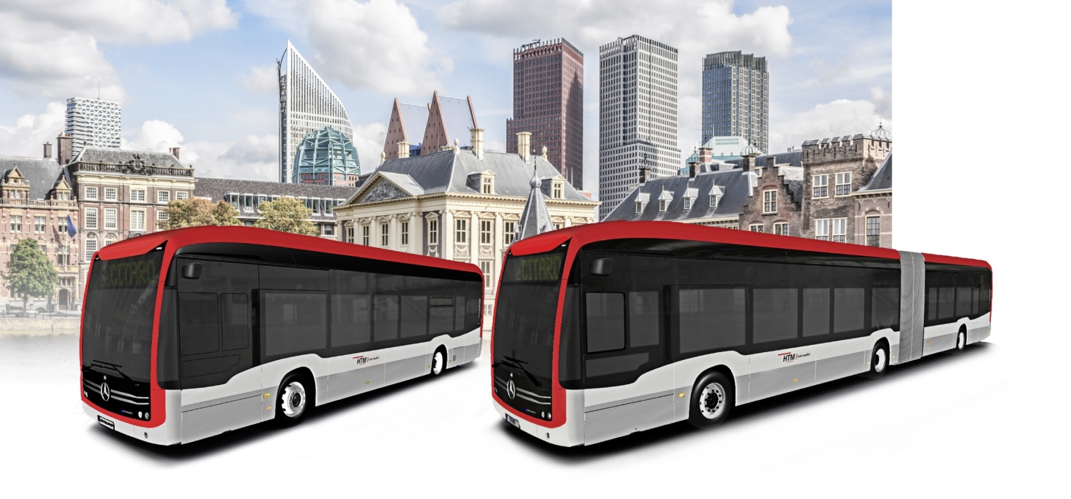 Vizualizace elektrobusů eCitaro pro Haag. (foto: Daimler Buses)