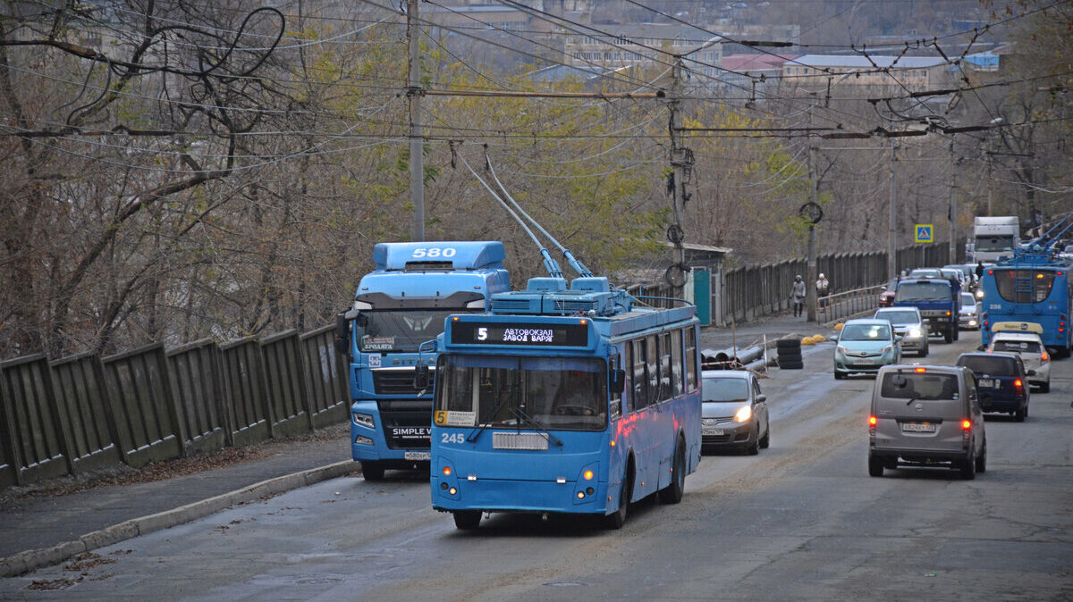 Trolejbus značky ZiU na snímku z počátku listopadu 2023. (foto: Aleksandr G.)